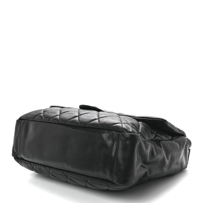 Chanel Glazed Caviar Quilted Stretch Spirit Messenger Bag Black 9 of 11