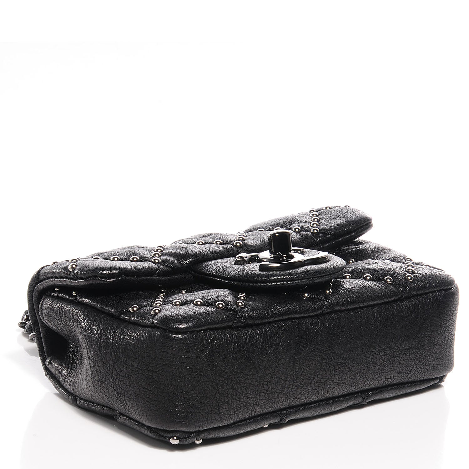 Chanel Lambskin Studded Metal Beauty Mini Flap Black 4 of 9