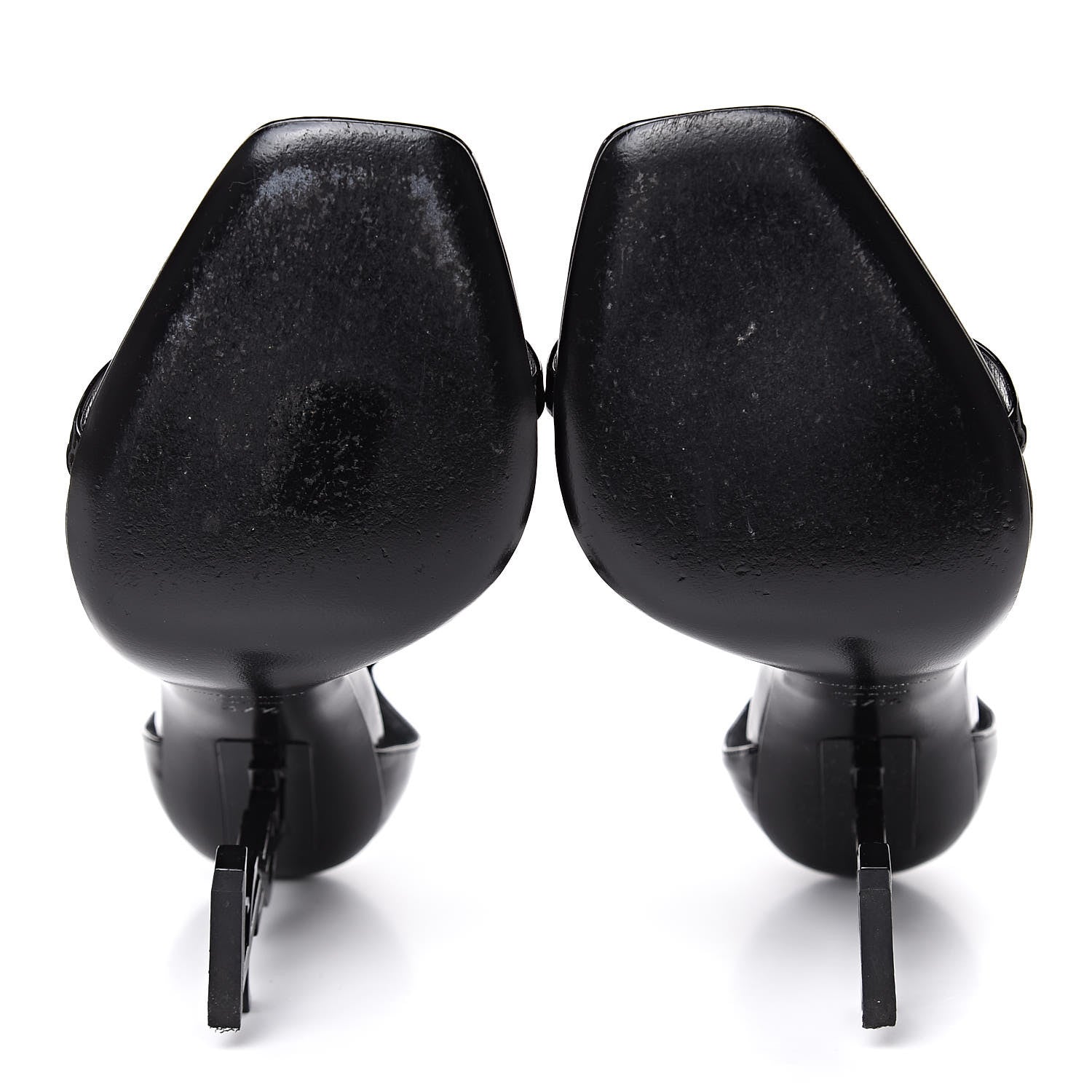 Saint Laurent Patent Calfskin Opyum Sandals 37.5 Black 8 of 9