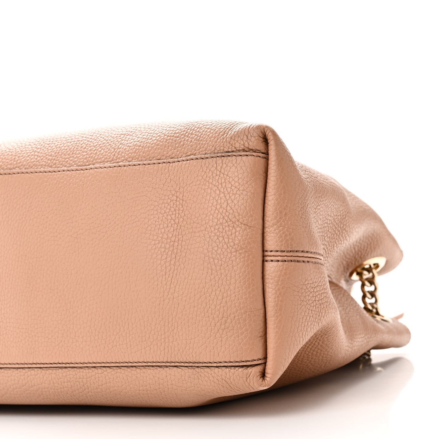 Pebbled Calfskin Medium Soho Chain Shoulder Bag Camelia