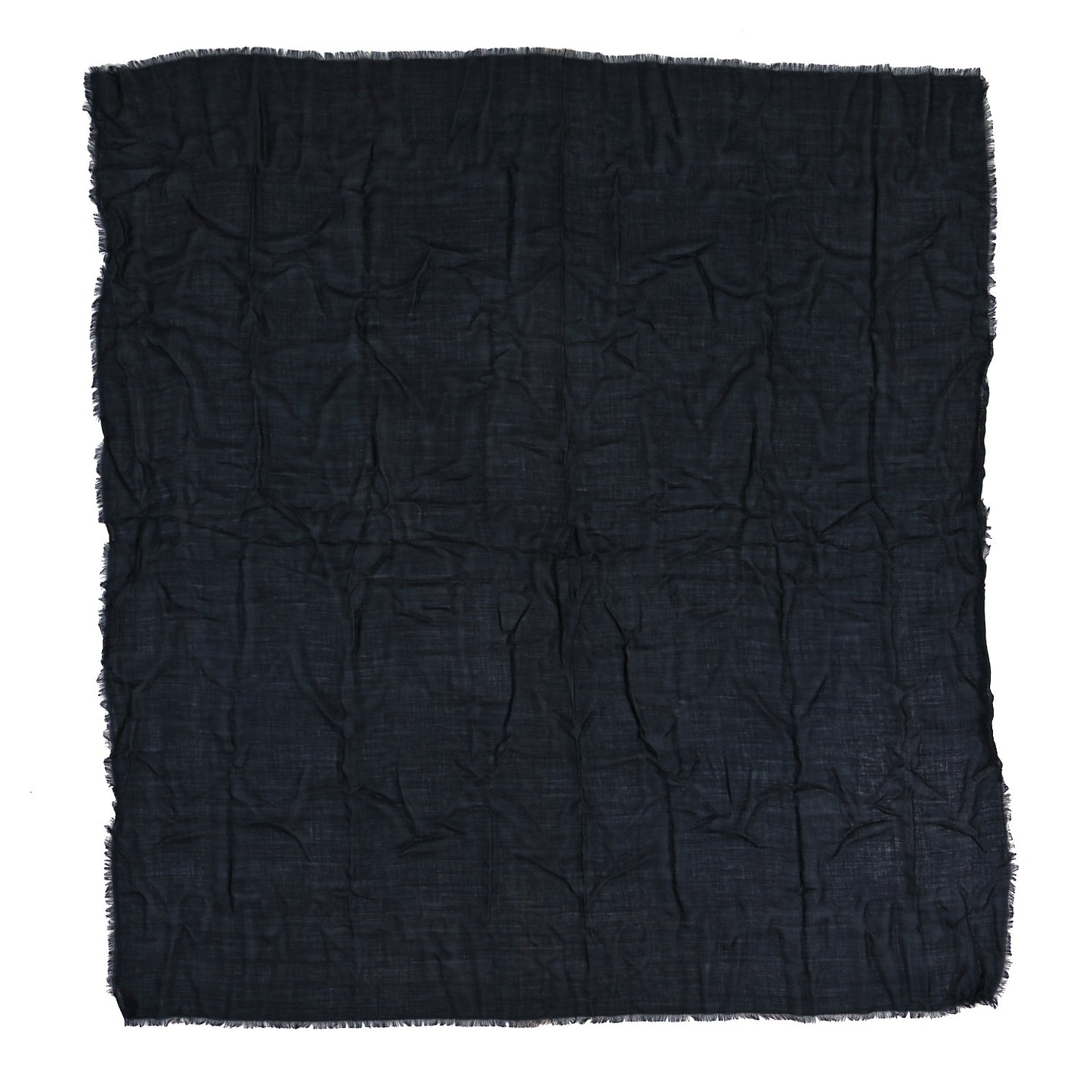 Wool Silk Oblique Shawl Black