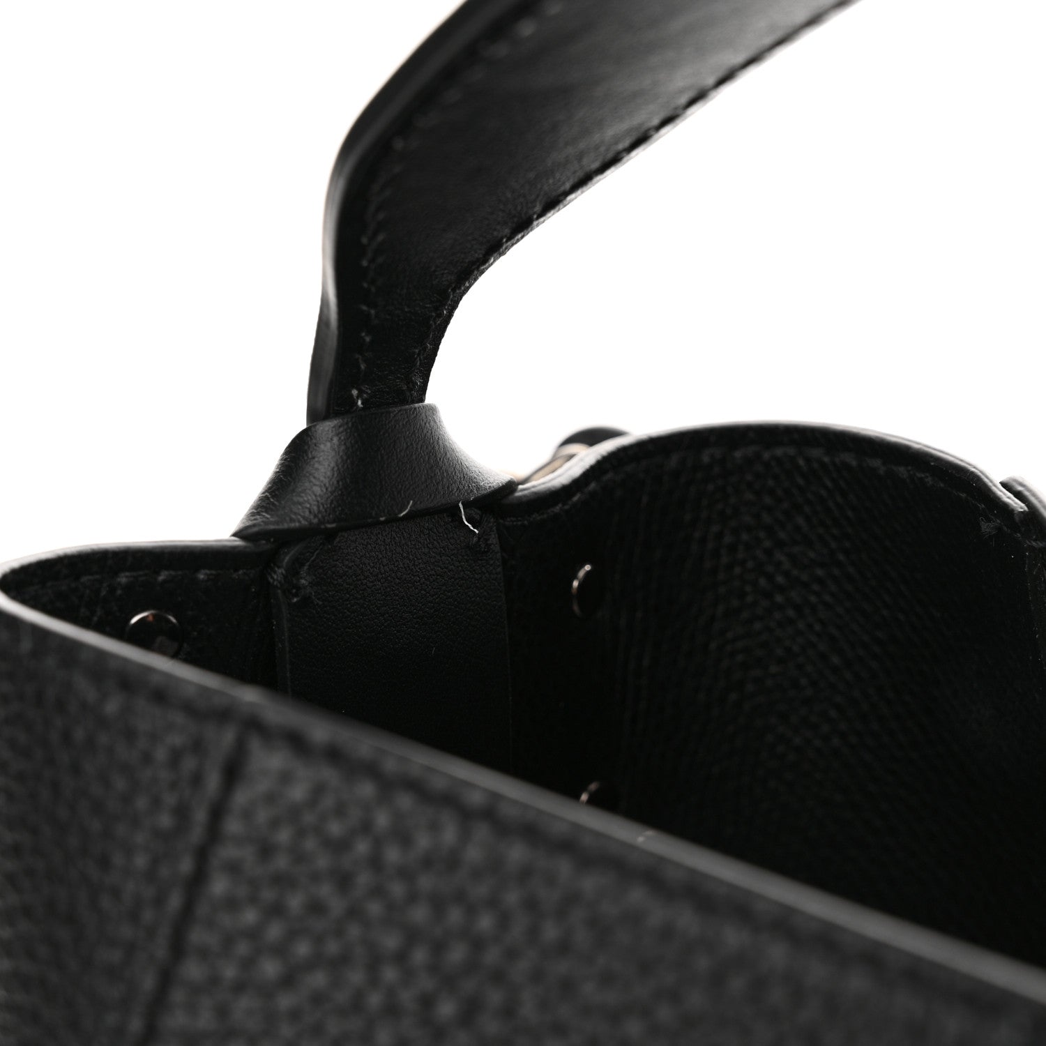 Christian Louboutin Calfskin Empire Spike Studded Mini Cabachic Bucket Bag Black 12 of 13