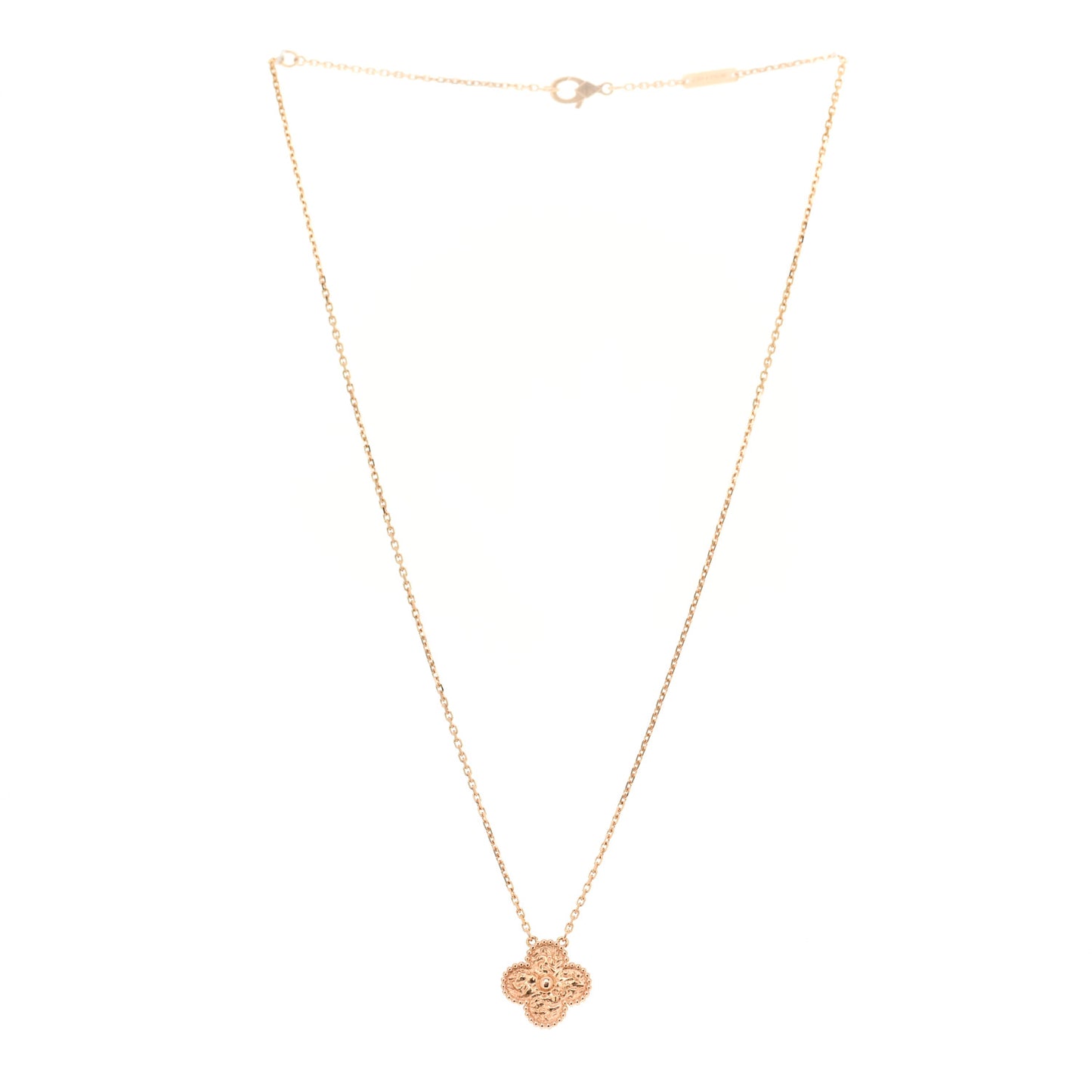 18K Rose Gold Vintage Alhambra Pendant Necklace