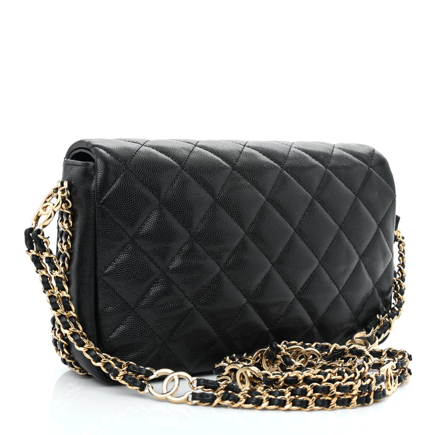 Caviar Quilted Small CC You Flap Black