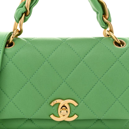 Chanel Shiny Lambskin Small Chain Is More Flap Green 8 of 10