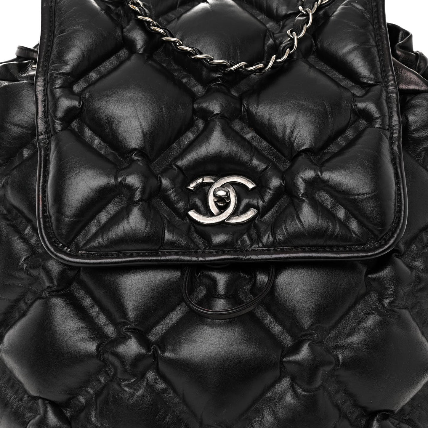 Calfskin Quilted Chesterfield Backpack Black