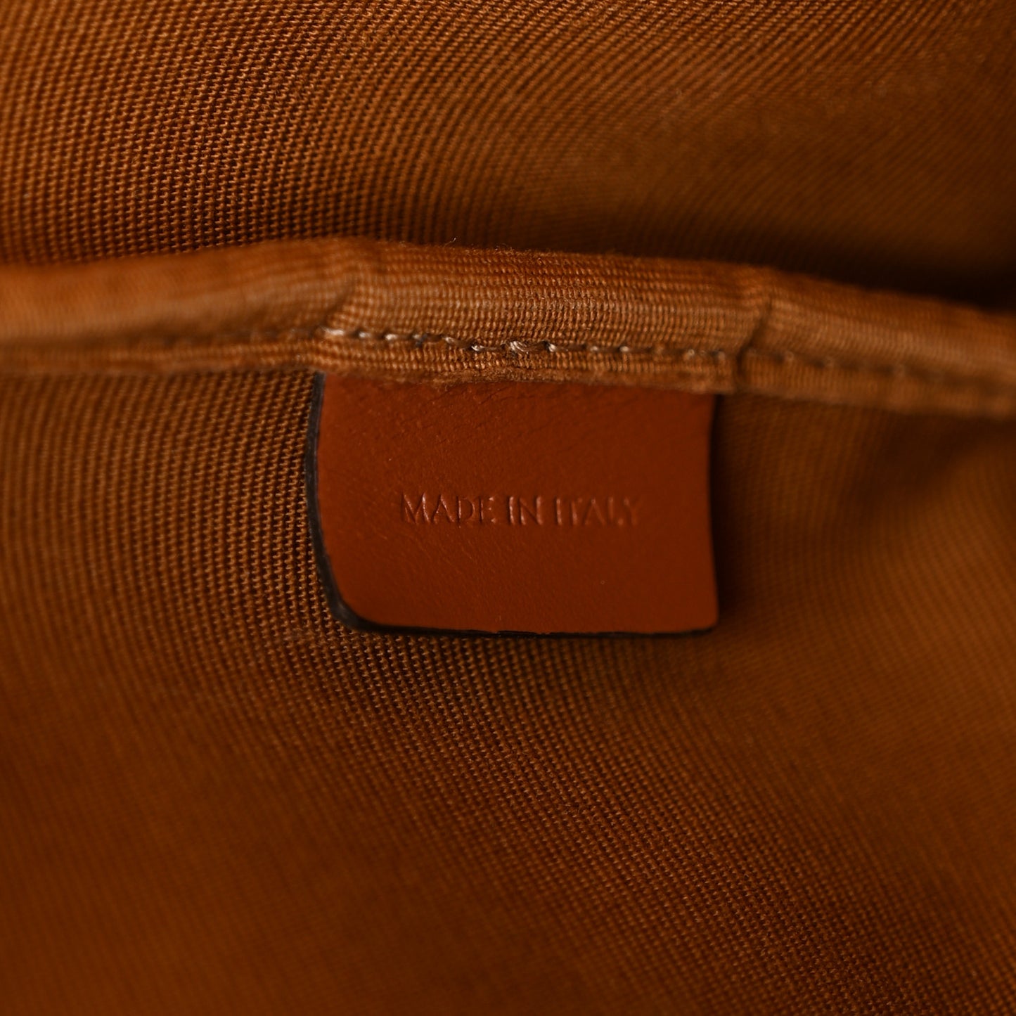 Triomphe Canvas Calfskin Medium Bucket Bag Tan