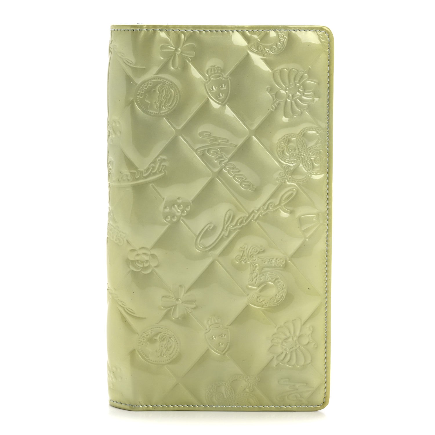 Chanel Patent Calfskin Lucky Symbols Yen Wallet Light Blue 1 of 13