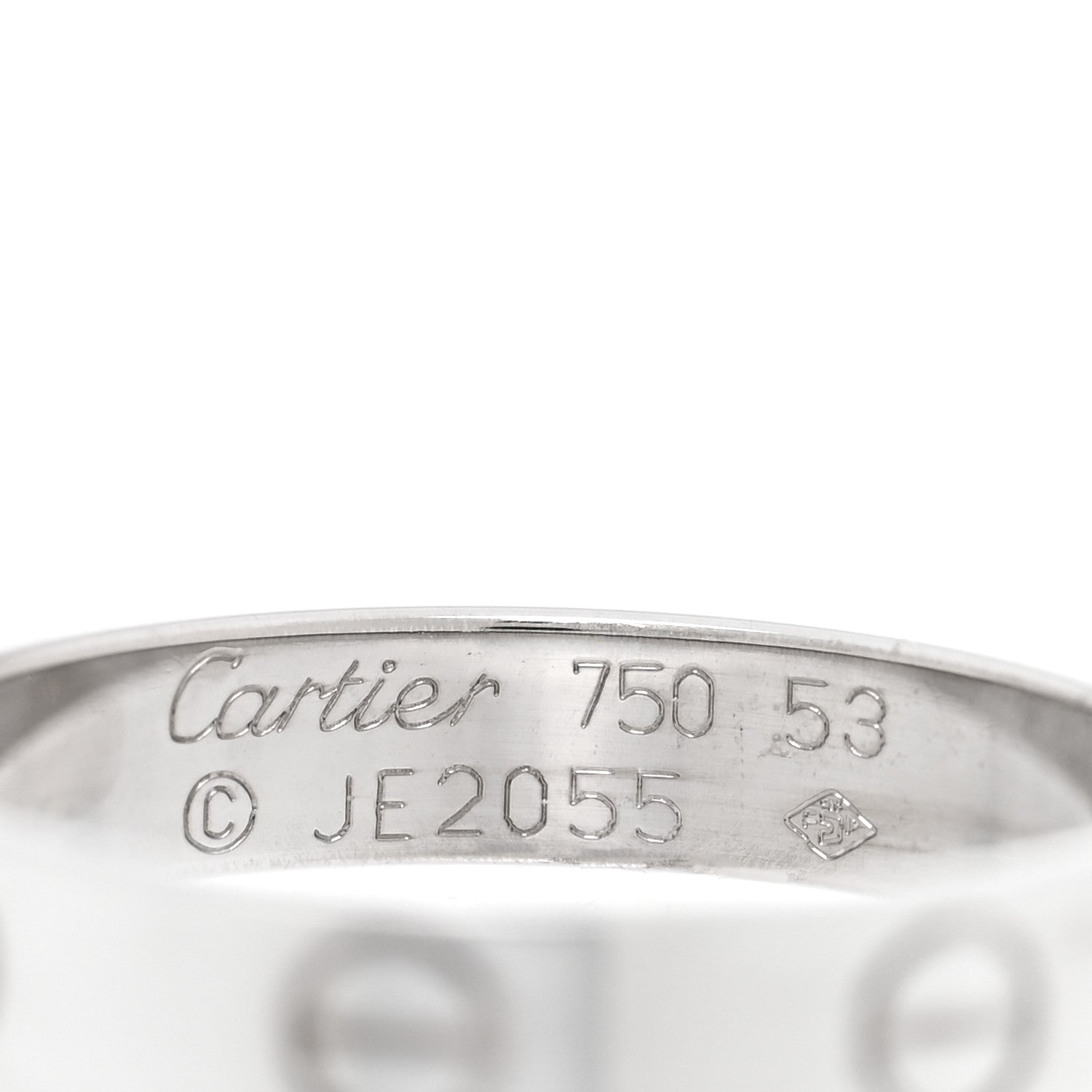 Cartier 18K White Gold 3.5mm LOVE Wedding Band Ring 53 6.5 4 of 4