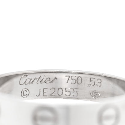 Cartier 18K White Gold 3.5mm LOVE Wedding Band Ring 53 6.5 4 of 4