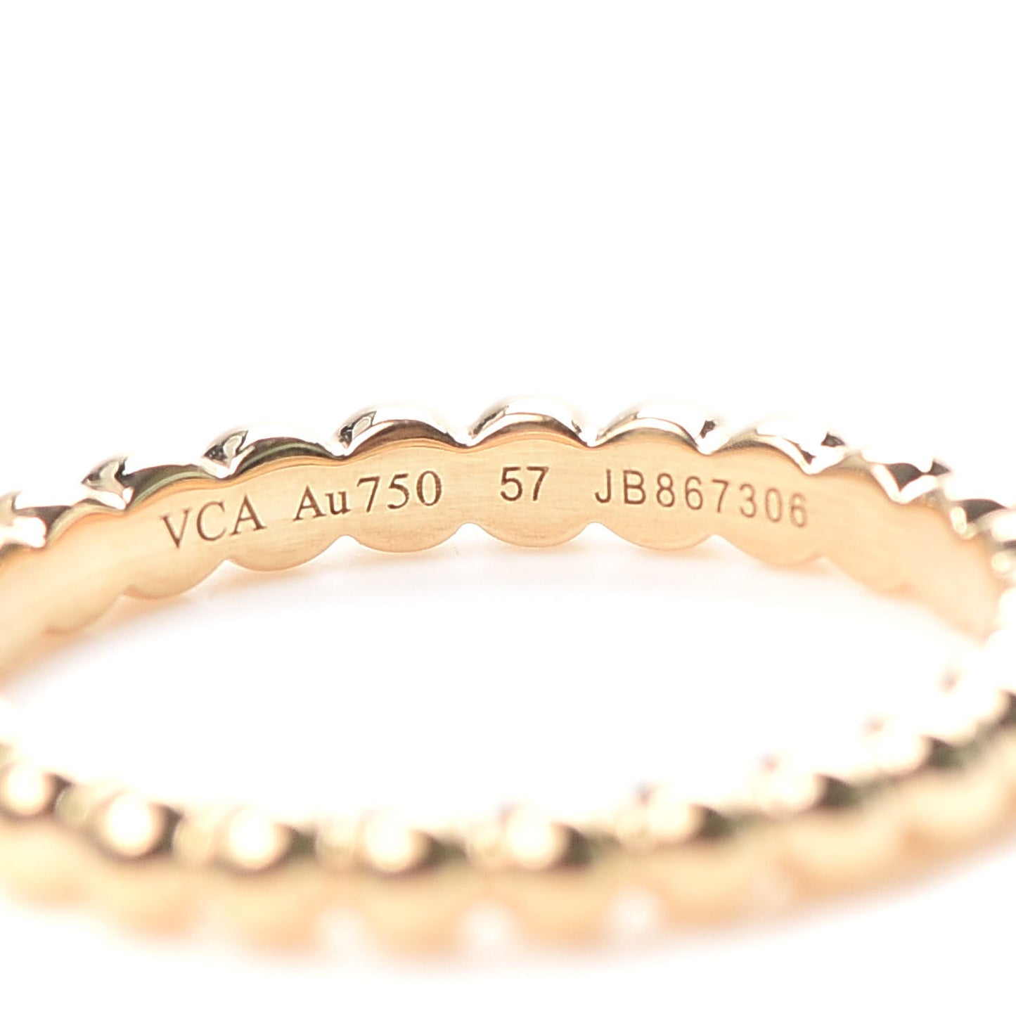 18K Yellow Gold Medium Perlee Ring size 57 8