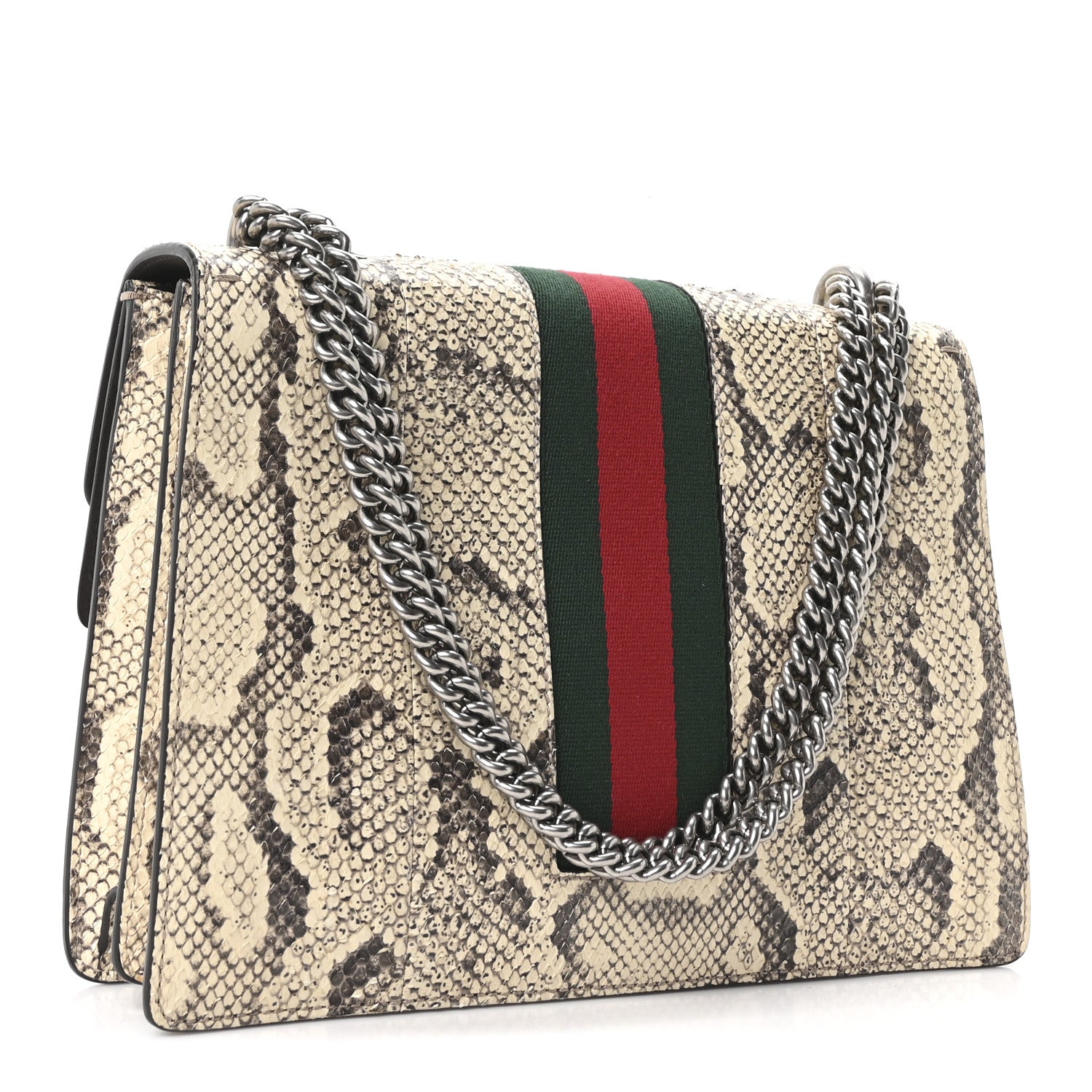 Gucci Snakeskin Web Medium Dionysus Shoulder Bag Natural 3 of 11