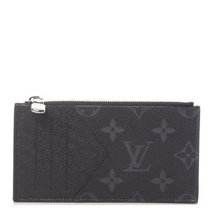 Louis Vuitton Monogram Eclipse Taiga Coin Card Holder 1 of 7