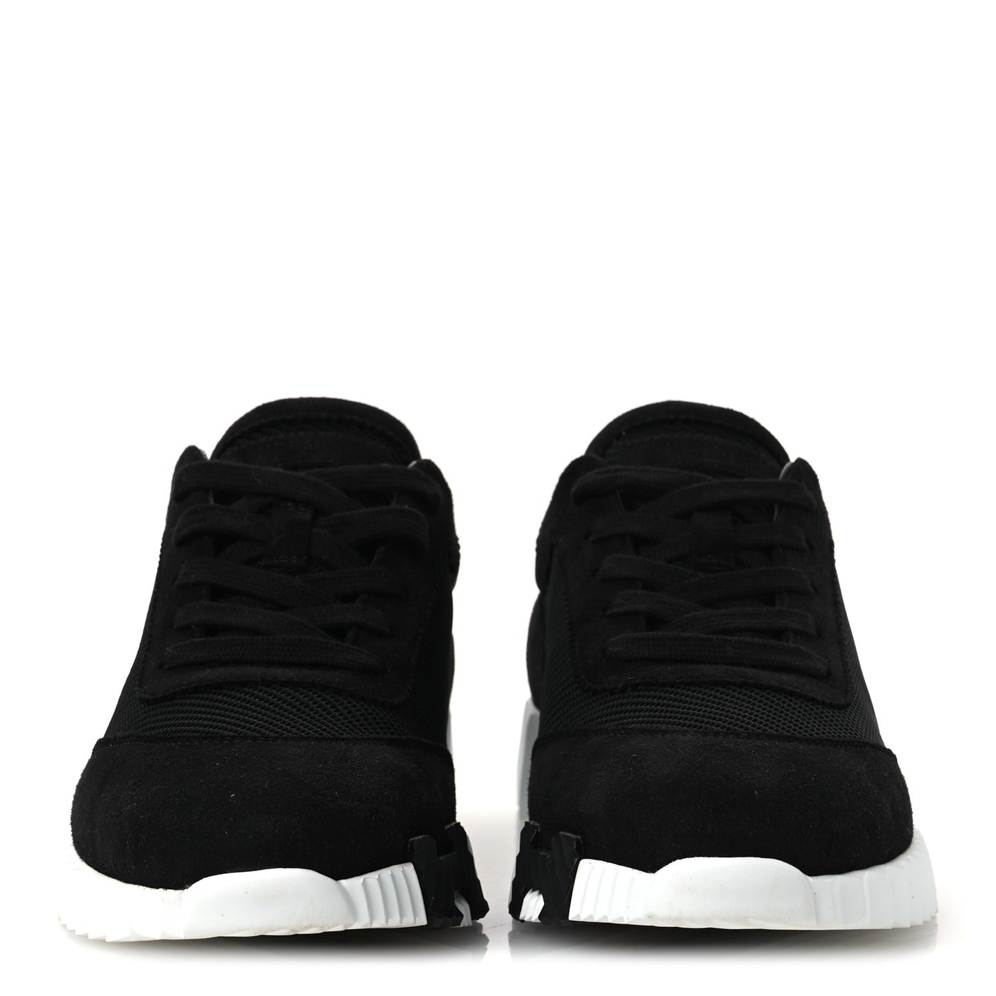 Textured Mesh Suede Goatskin Bouncing Sneakers 40 Black