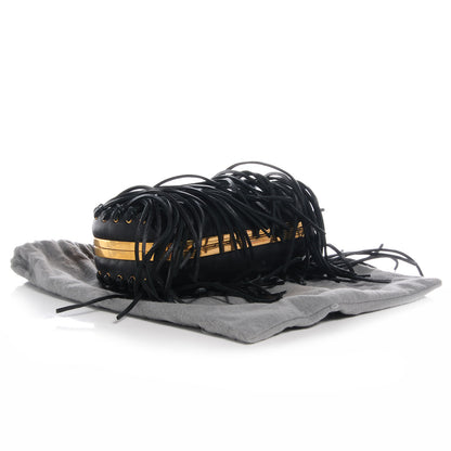 Alexander McQueen Leather Fringe Skull Box Clutch Black 4 of 10