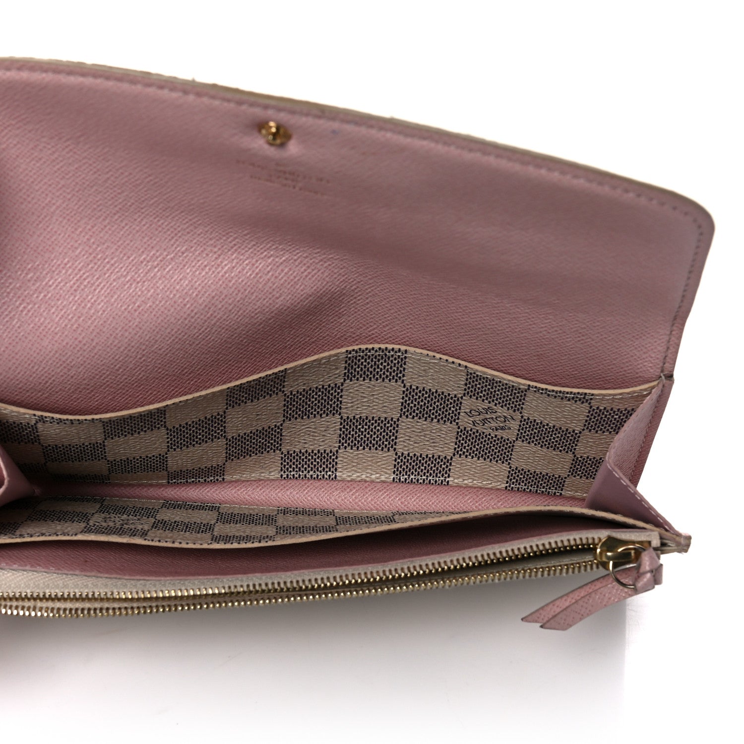 Louis Vuitton Damier Azur Emilie Wallet Rose Ballerine 5 of 20