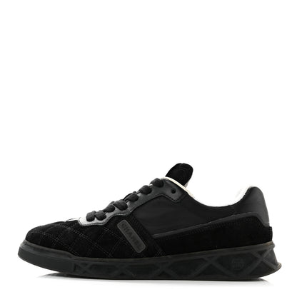 Chanel Suede Calfskin Quilted Sneakers 37 Black 1 of 10