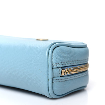 Chanel Grained Calfskin CC Button Small Pouch Cosmetic Case Blue 11 of 11