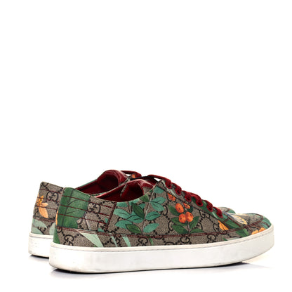 Gucci GG Supreme Monogram Tian Mens Low Top Sneakers 7.5 Beige Multicolor Red 4 of 9