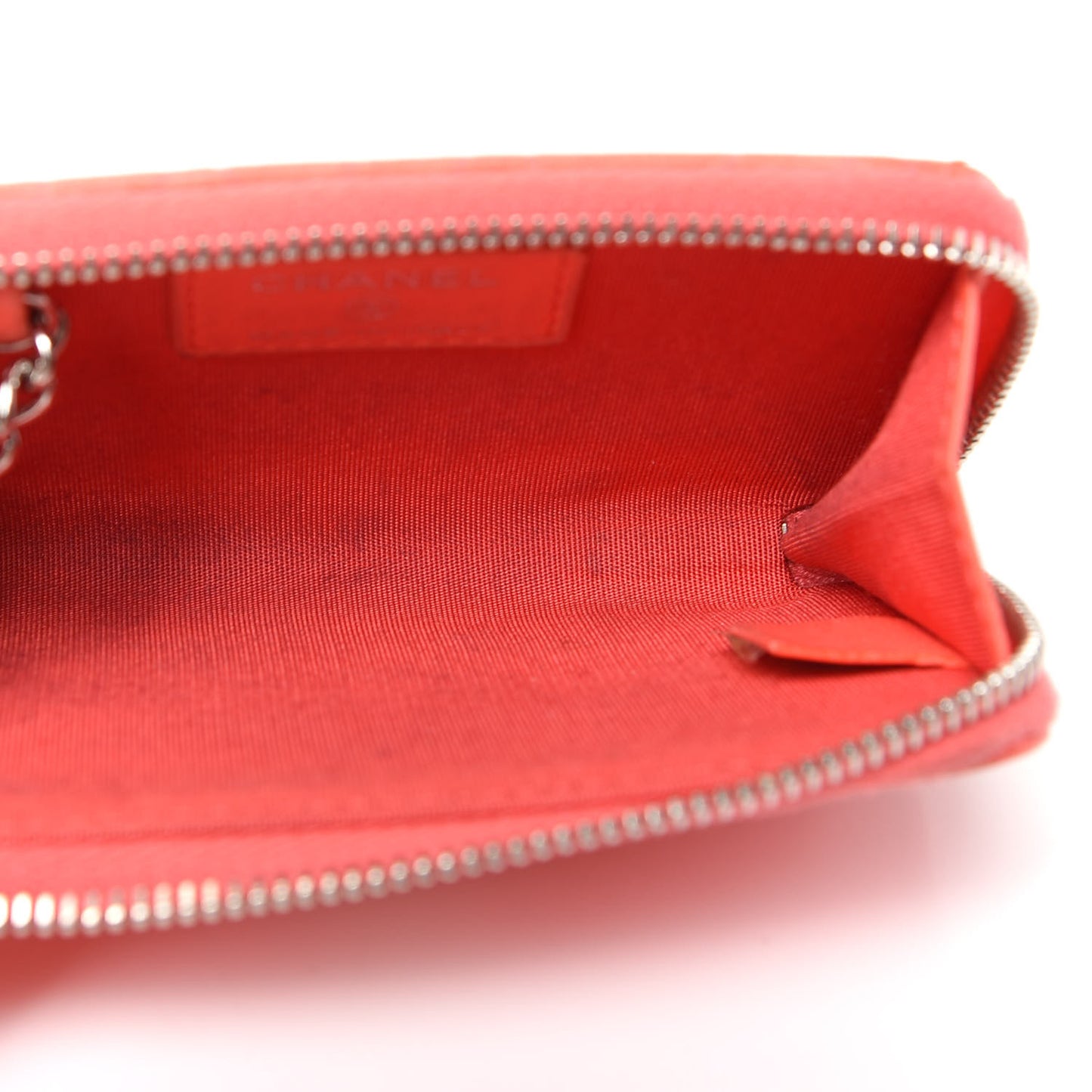 Lambskin Camellia Embossed Key Holder Case Coral