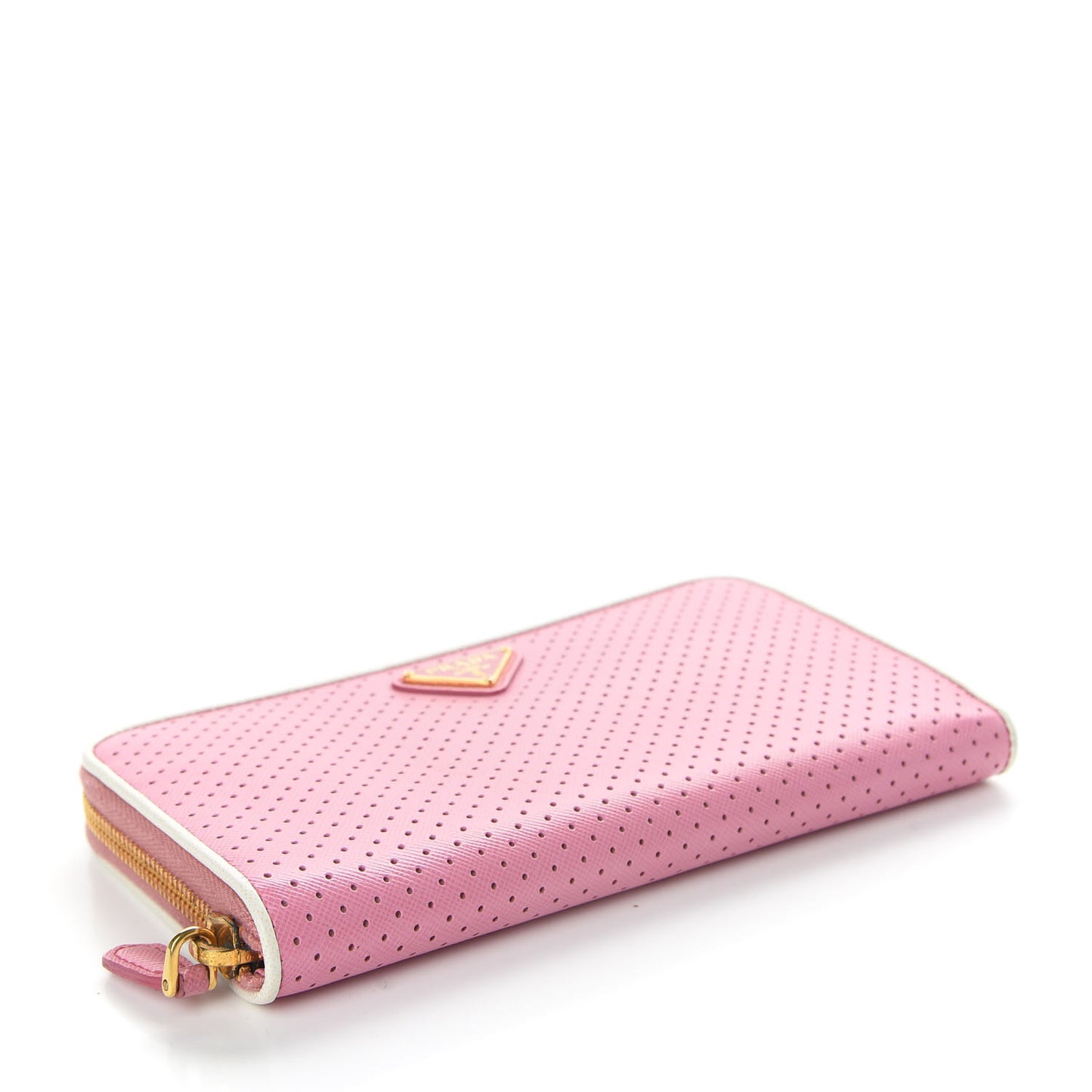 Saffiano Perforated Zip Around Wallet Geranio