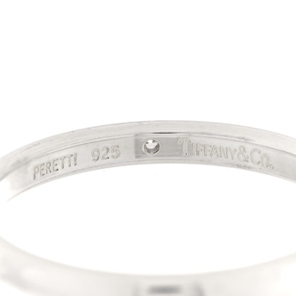 Tiffany Elsa Peretti Sterling Silver Diamond Band Ring 67 11.75 5 of 5