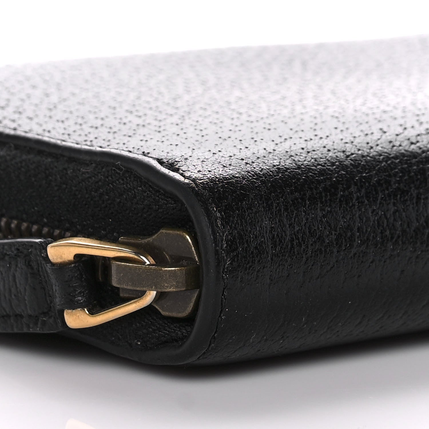 Gucci Dollar Calfskin GG Marmont Zip Around Wallet Black 8 of 12