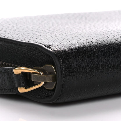 Gucci Dollar Calfskin GG Marmont Zip Around Wallet Black 8 of 12