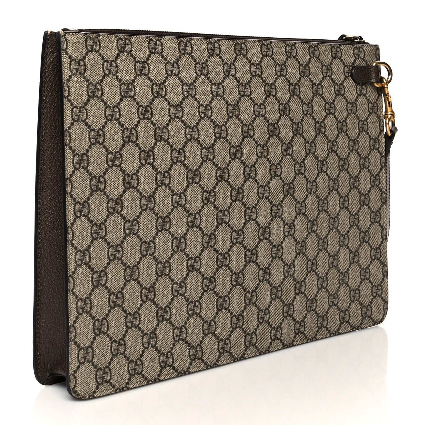 GG Supreme Monogram Web Animalier Bee Embroidered Medium Documents Holder Beige New Acero