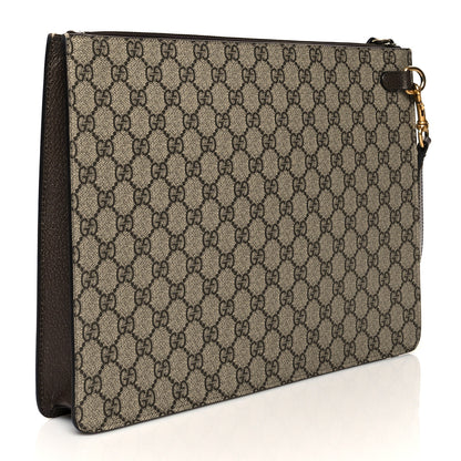 Gucci GG Supreme Monogram Web Animalier Bee Embroidered Medium Documents Holder Beige New Acero 3 of 10