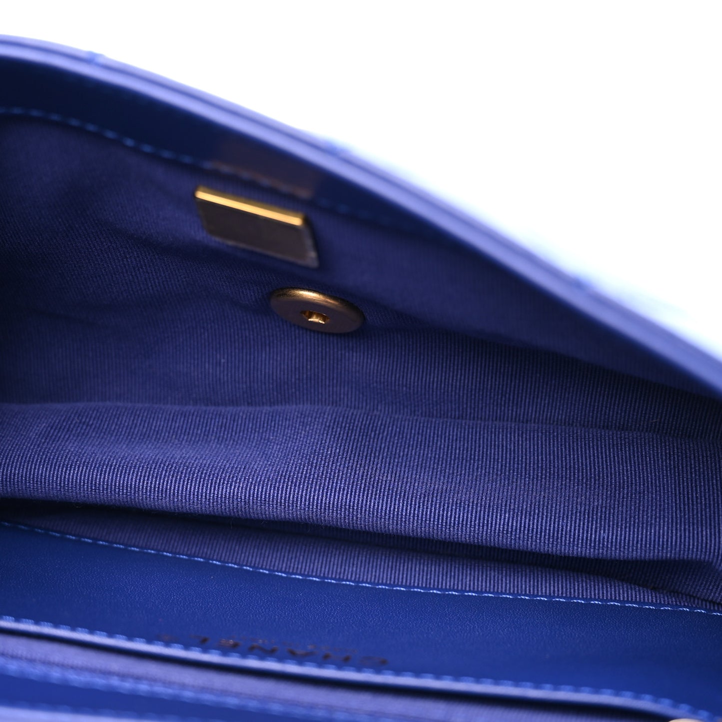 Lambskin Quilted Small Pillow Crush Flap Blue