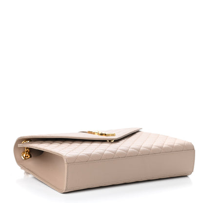 Saint Laurent Grain De Poudre Mixed Matelasse Large Triquilt Monogram Satchel Nude Powder 4 of 9
