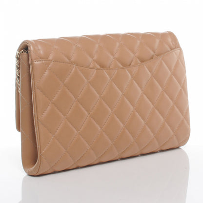 Chanel Lambskin Quilted Clutch Flap Beige 3 of 8