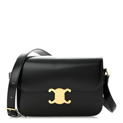 Celine Shiny Calfskin Medium Triomphe Black 1 of 11