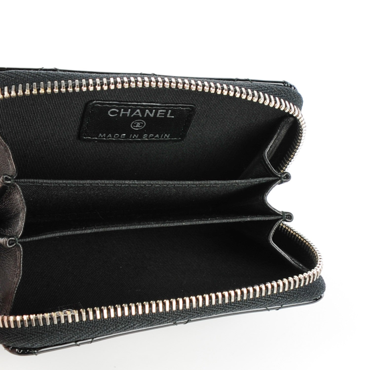 Chanel Patent Quilted Coco Boy Zip Coin Purse Black 5 of 7
