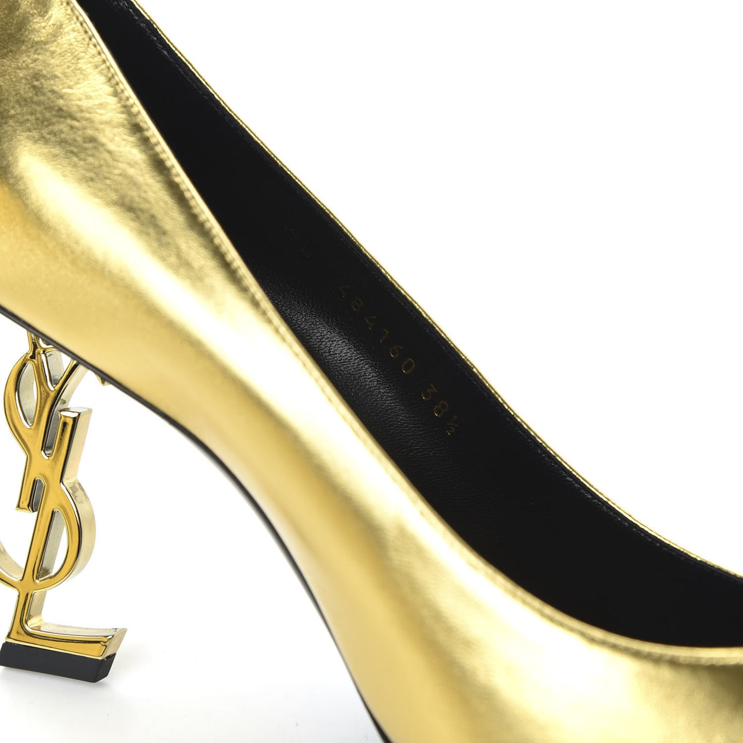 Calfskin Opyum 85 Pumps 38.5 Gold