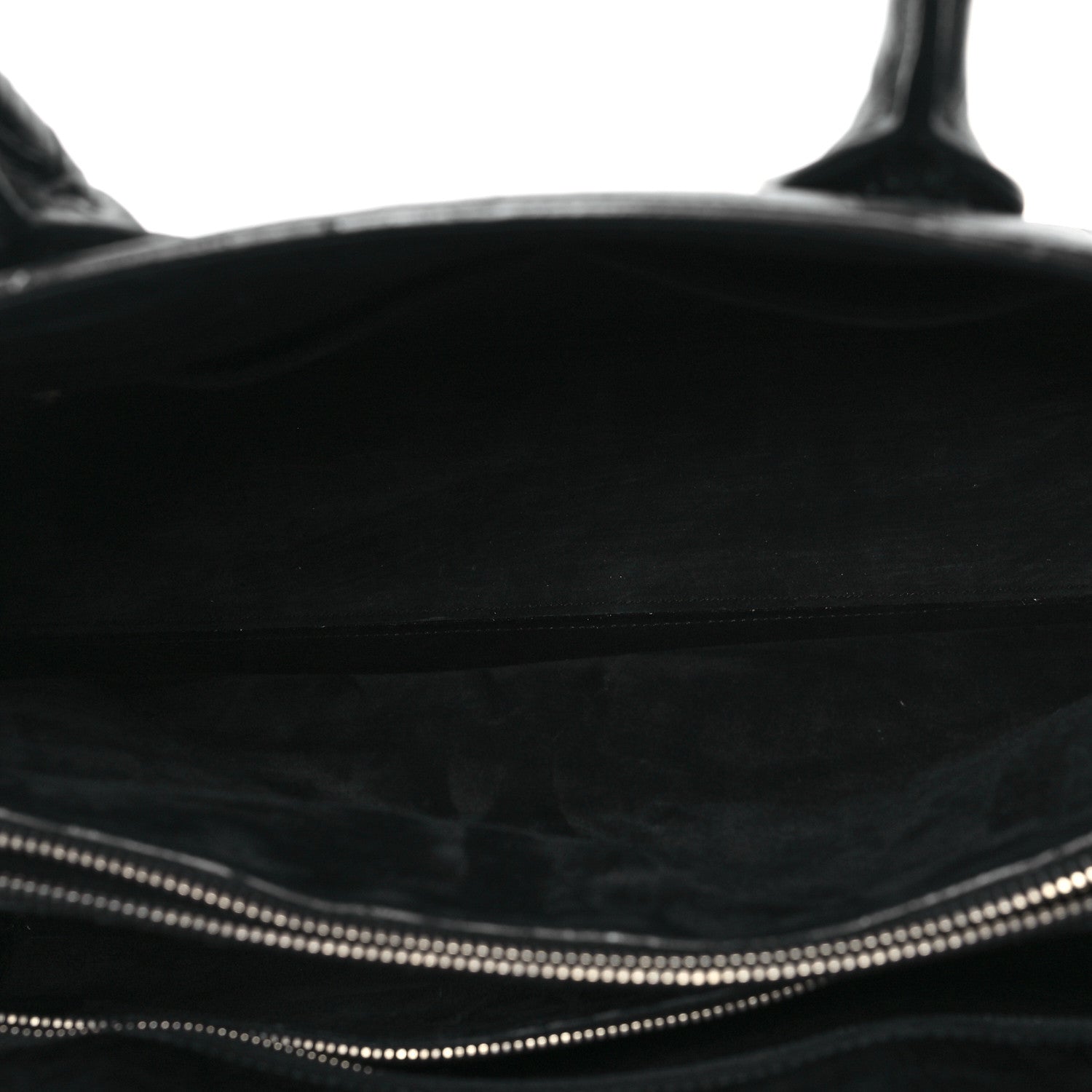 Saint Laurent Calfskin Crocodile Embossed Large Sac De Jour Carryall Black 6 of 13