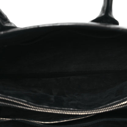 Saint Laurent Calfskin Crocodile Embossed Large Sac De Jour Carryall Black 6 of 13