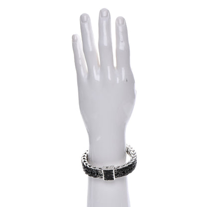 John Hardy Mens Sterling Silver Black Sapphire Raja Bracelet M 2 of 6