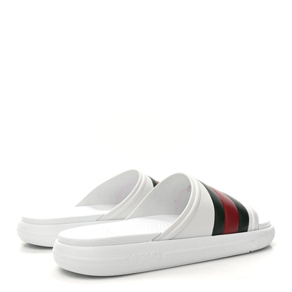 Gucci Rubber Web Mens Slide Sandals 12 White Green Red 5 of 10