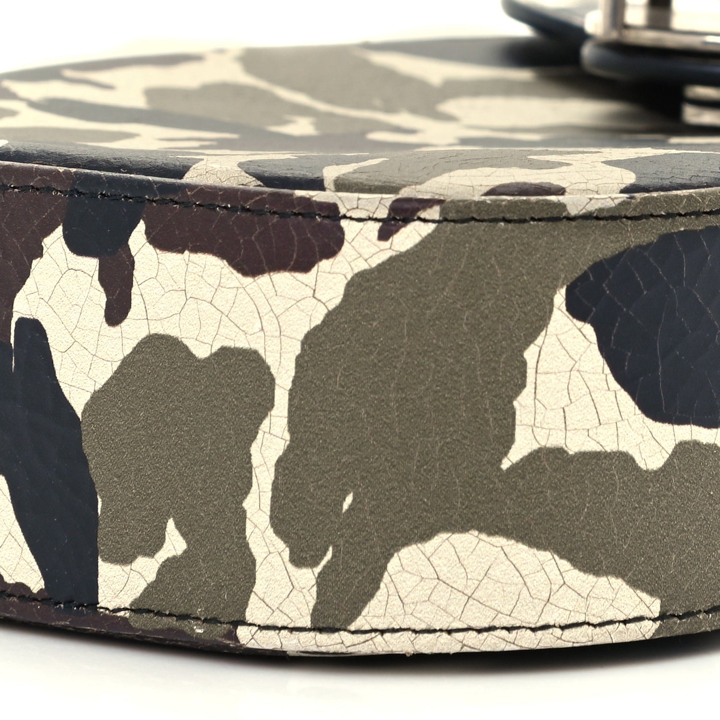 Calfskin Crystal Embellished Camouflage Chain Crossbody Bag