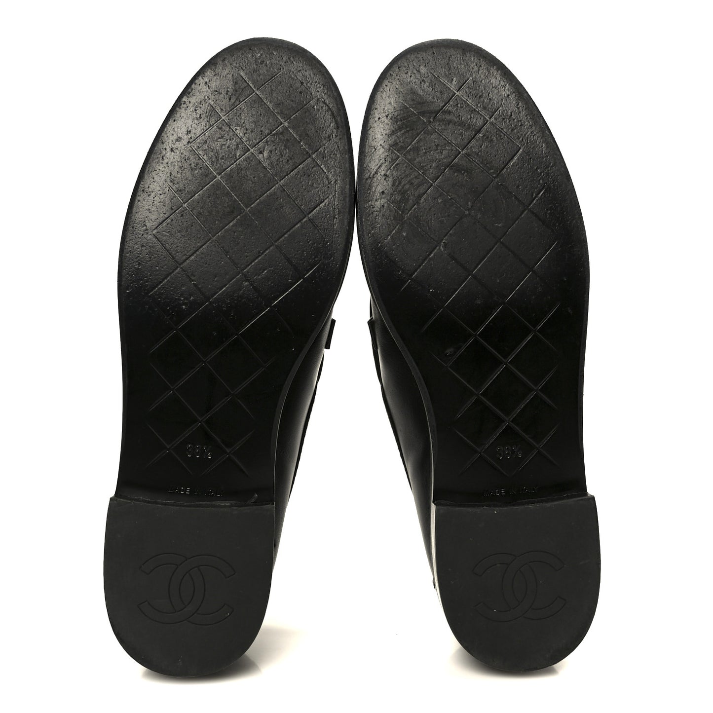 Lambskin Quilted CC Turnlock Loafers 38.5 Black