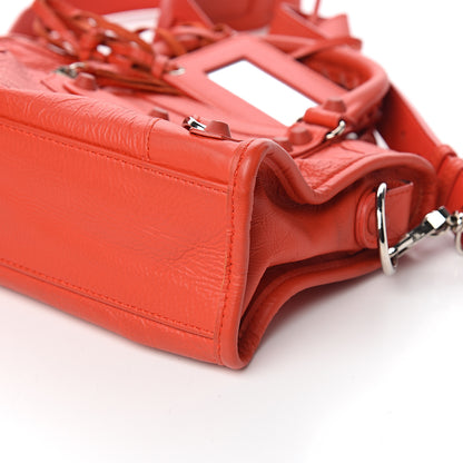 Balenciaga Matte Goatskin Rubber Covered Classic Hardware Mini City Rouge Coquelicot Rouge Braise 8 of 9