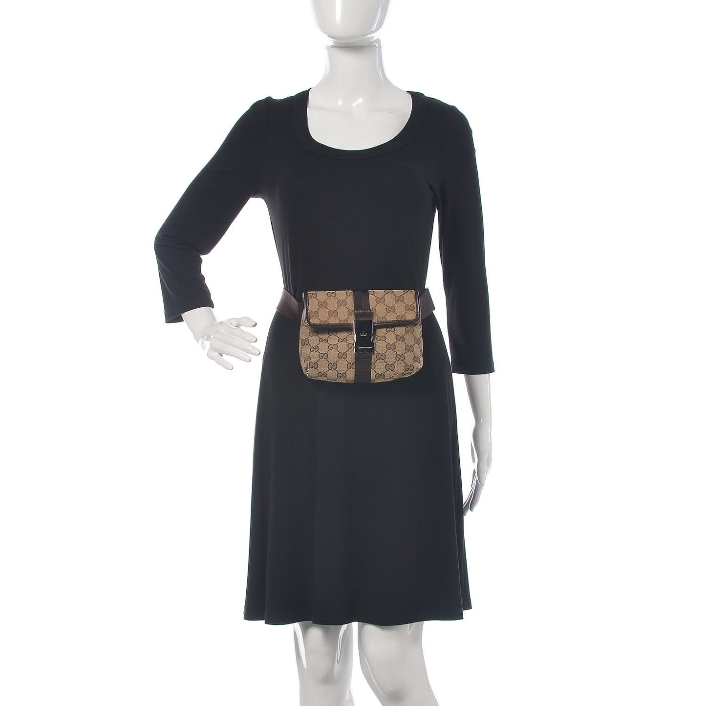 Monogram Waist Pouch Bag Dark Brown