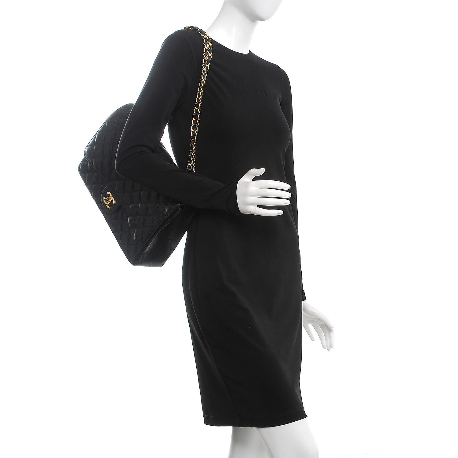 Chanel Caviar Quilted Maxi Double Flap Black 2 of 8