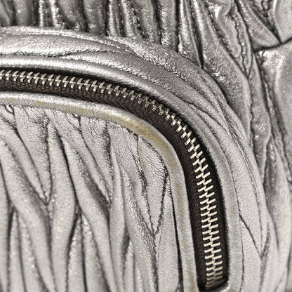 Miu Miu Metallic Nappa Matelasse Lux Mini Backpack Cromo 11 of 12