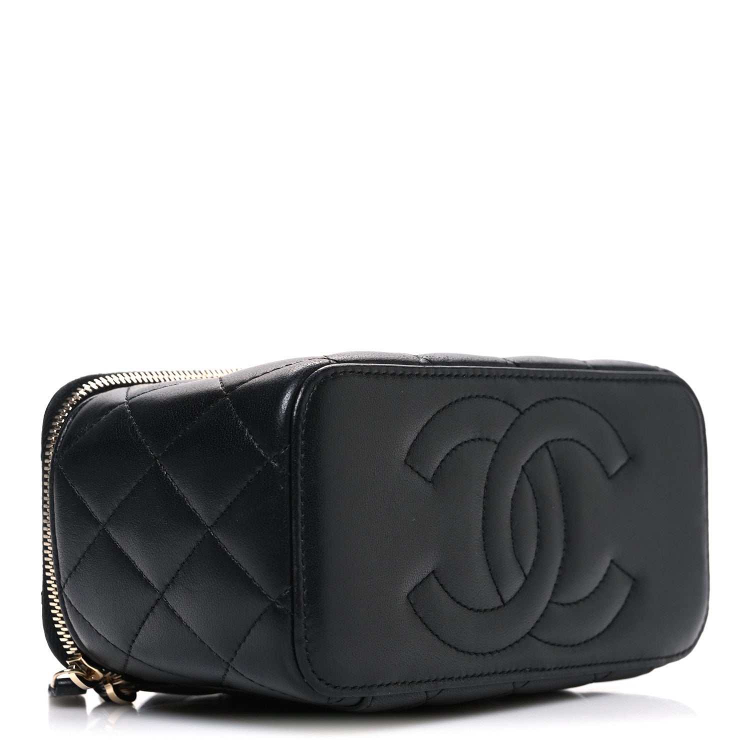 Chanel Lambskin Quilted Trendy Small Top Handle Vanity Case With Chain Black 4 of 10