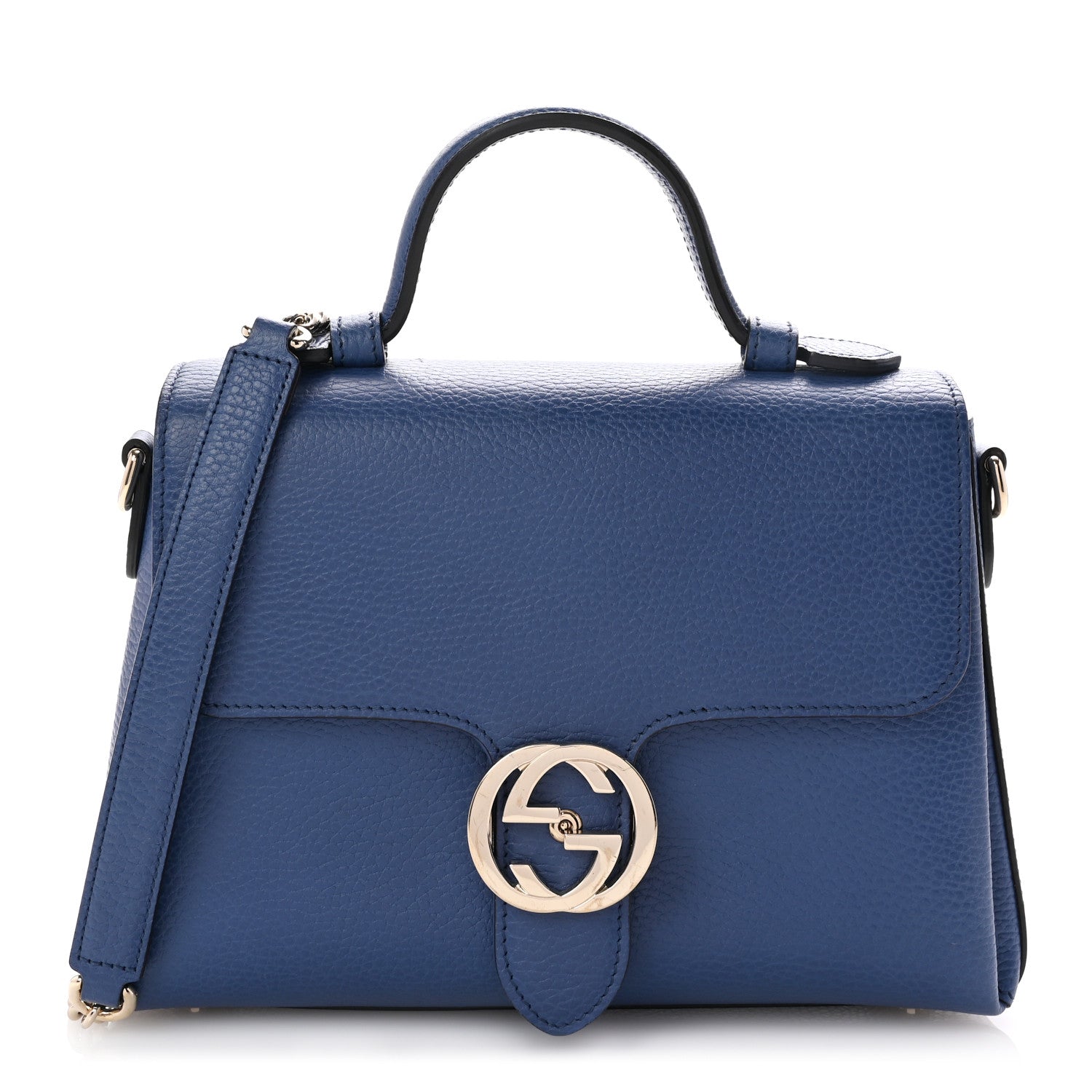 Gucci Dollar Calfskin Interlocking G Top Handle Shoulder Bag Caspian 1 of 10