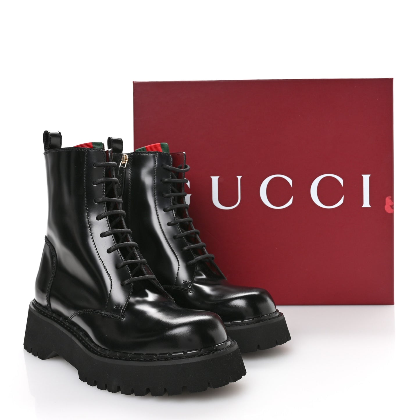 Spice Lux Nappa Web Combat Boots 40 Black