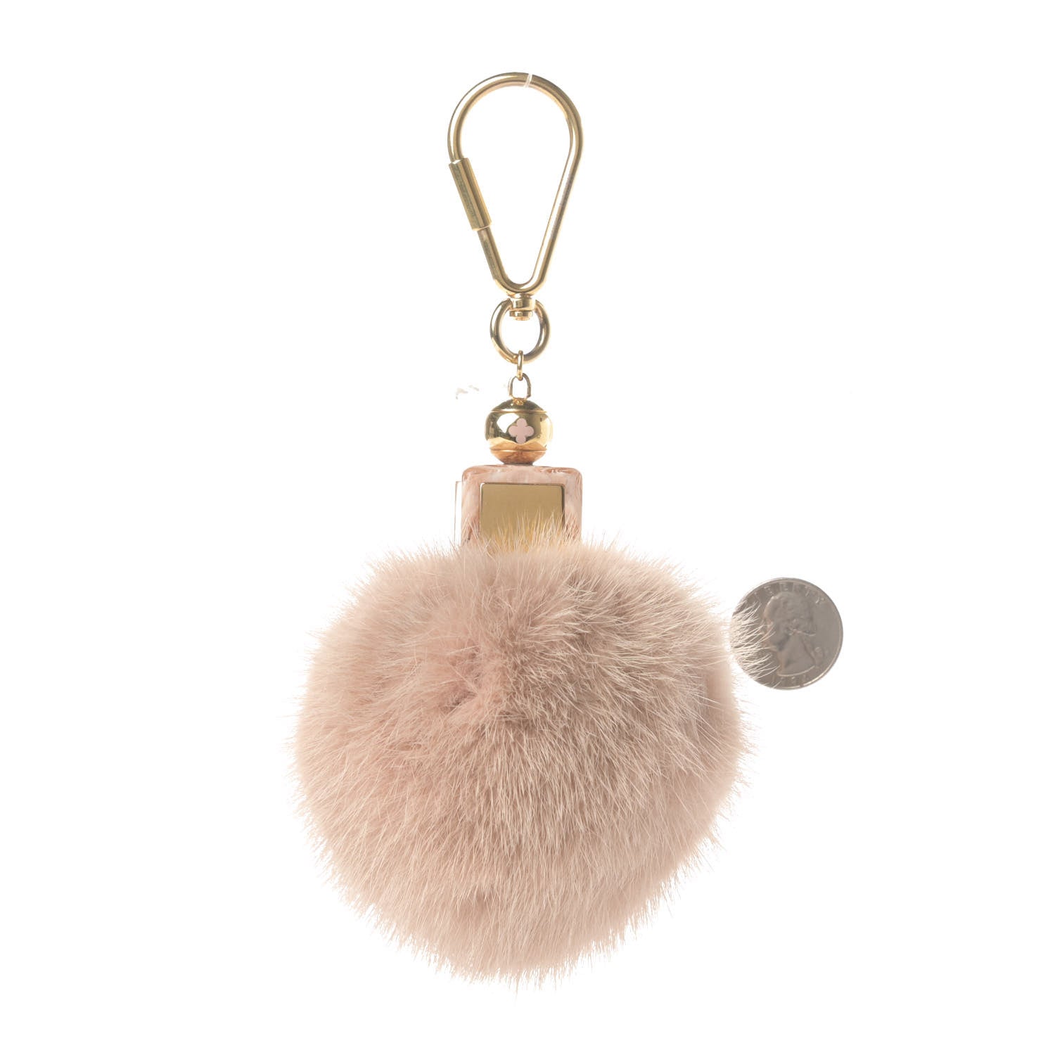 Louis Vuitton Mink Fur Fluffy Bag Charm Blush 2 of 4